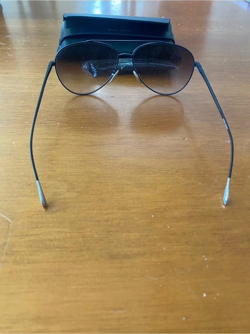 Isabel marant BSC90 black metal aviator/oval sunglasses. Case and dust cloth